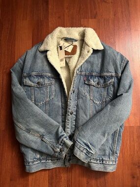 Levi's Light Blue Denim Sherpa Jacket